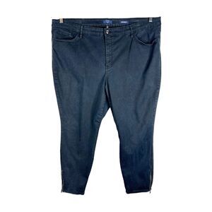 Kaari Blue Plus‎ Size 24W Jeans Pants Skinny Ankle Zip Curvy Black Pockets 330